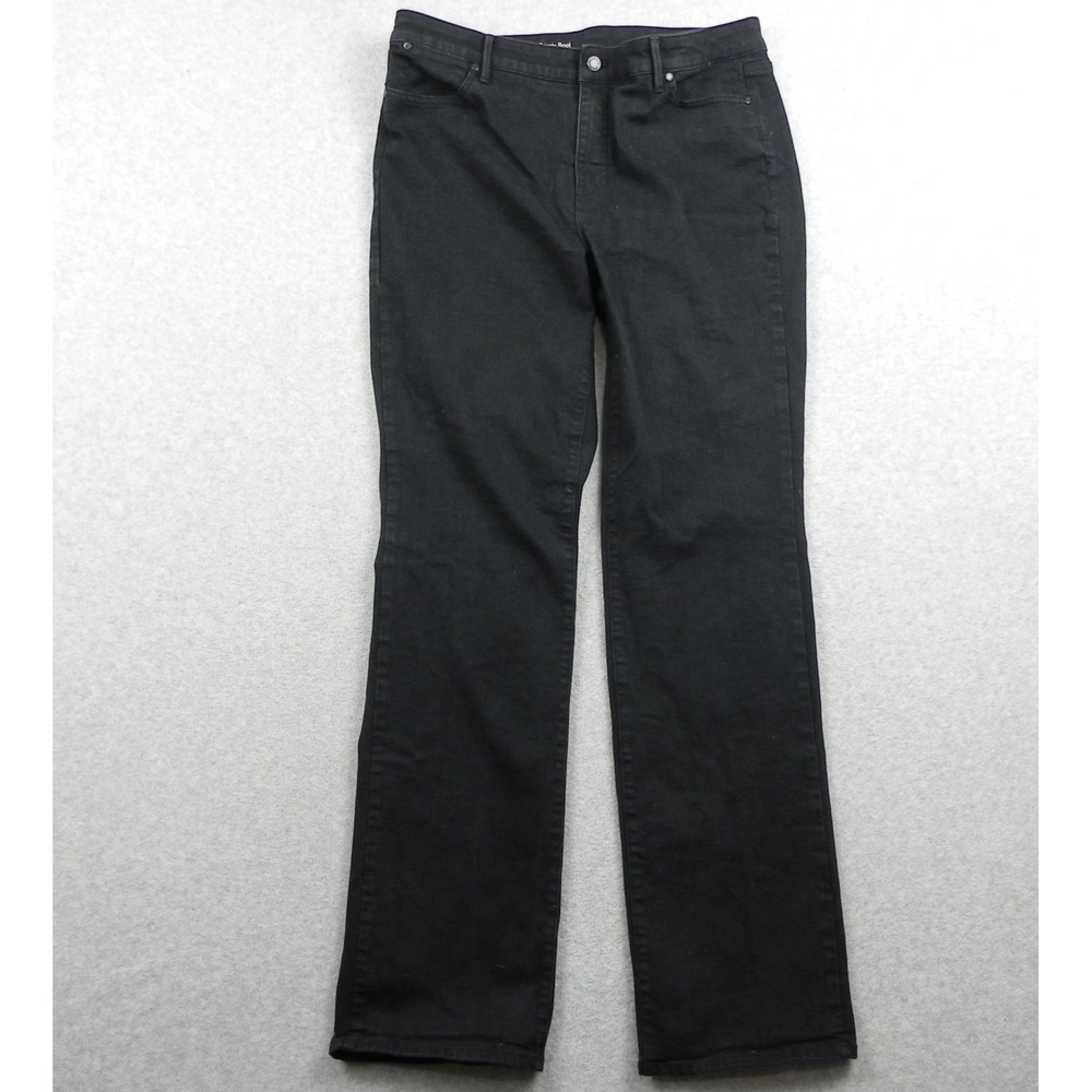 Talbots Jeans‎ Womens 16 Long Flawless High-Rise Barely Boot Stretch Denim Black